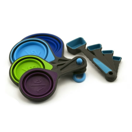 Collapsible Measuring Cups & Swivel Spoons - Blue