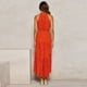 thumbnail image 5 of Vestido largo de verano HUOGUO sin mangas con estampado halter para mujer, 5 of 5