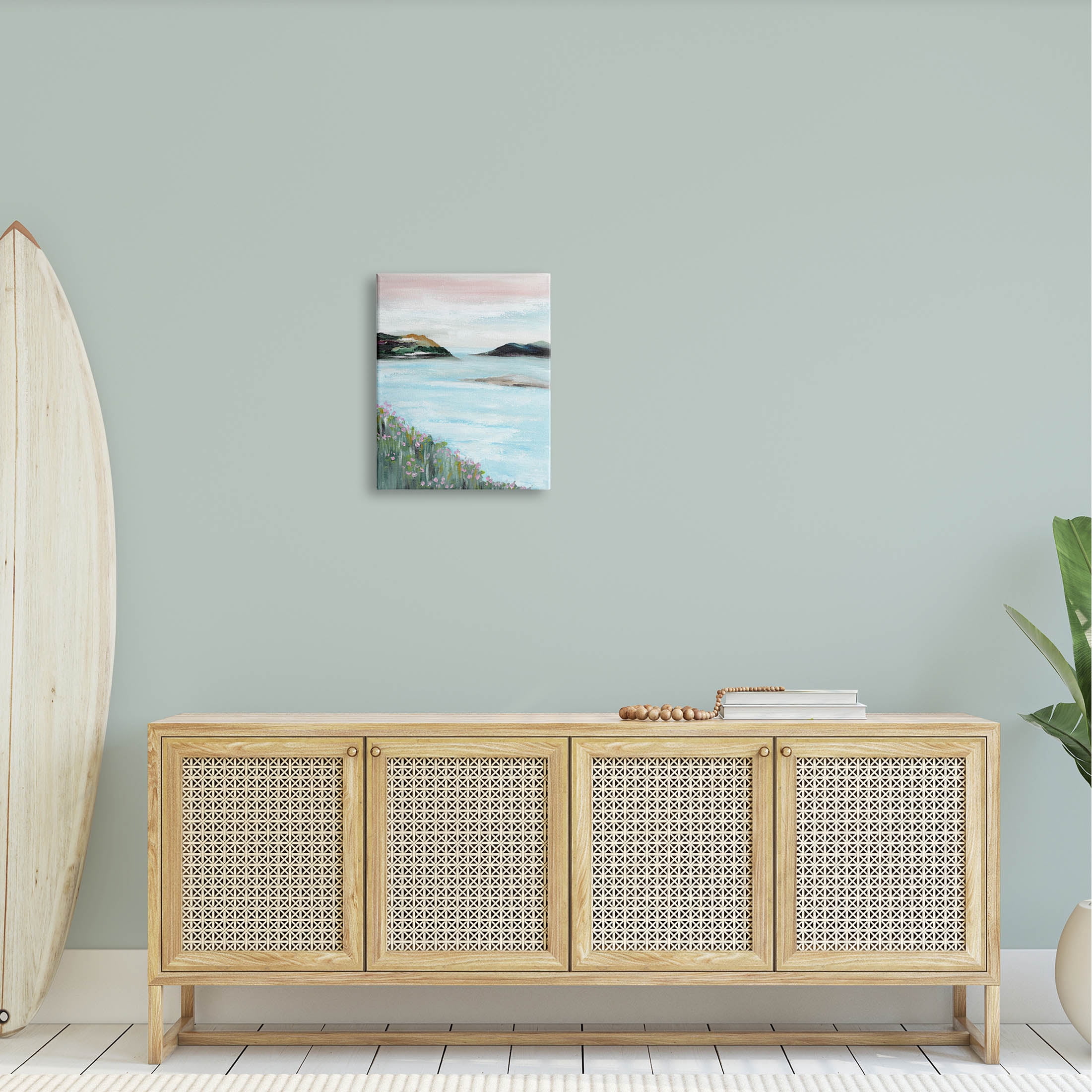 Stupell Industries Rocky Lakeside Meadow Pink Blooms Painting Gallery Wrapped Canvas Print Wall Art, Design by Nikita Jariwala
