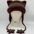 thumbnail image 5 of Grunge Emo Clothes Accessories Cute Cat Ear Hat Striped Crochet Y2k Beanie,One Size, 5 of 5