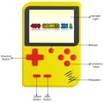 thumbnail image 3 of Mini consola de juegos, portátil, reproductor de juegos, eléctrico, 400, retro, doble, mini máquina de juegos, amarillo Inevent EL000637-04B, 3 of 7