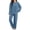 Blue, variant on Womens Winter Warm Pajama Sets Fuzzy Flannel Pullover Top Pants Home Sleepwear Casual Suits