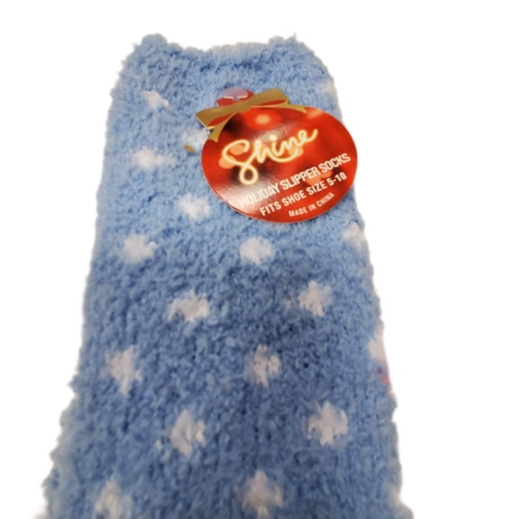 Shine Fuzzy Slipper Socks, Shoe Size 5-10