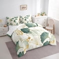 thumbnail image 3 of Homewish Ginkgo Leaves 7 Pieces Bedding Comforter Set For Teens Female Girls,Abstract Gradient Stripes Full Bedding Set Lightweight,Exotic Style Fitted Sheet Flat Sheet,Lightweight Room Decor, 3 of 8