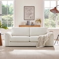 thumbnail image 2 of ReNest Modern Upholstered Curved Sofa, Comfortable Comfy Sofa for Living Room with High-Density Foam and Wood Frame, Cream, 2 of 9