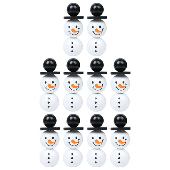 IMIKEYA Snowman Bead for Craft Wood Assorted Color 40pcs
