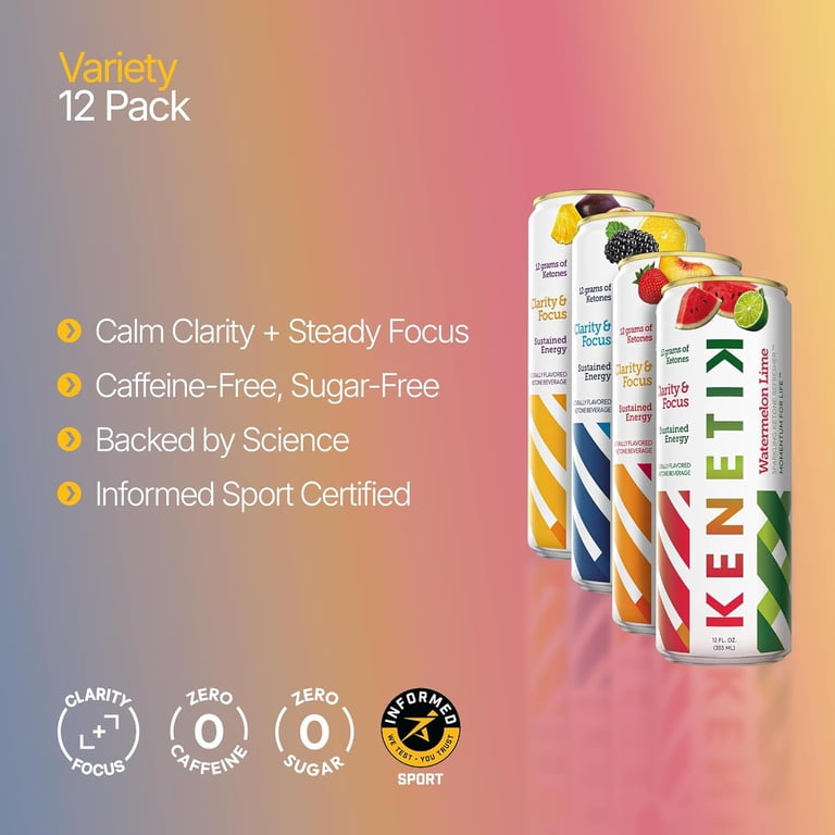 Kenetik, Caffeine-Free Focus Drink, 12oz, Vegan, Gluten-Free
