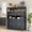 Black, variant on Farmhouse Buffet Cabinet with Barn Doors and Adjustable Shelves, Large Kitchen Storage Sideboard for Coffee Bar, Entryway Console (Black)