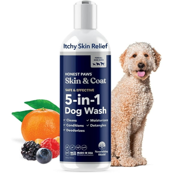 Honest Paws Dog Shampoo and Conditioner - Reduce Itch Hydrate Dry Skin - 16 oz