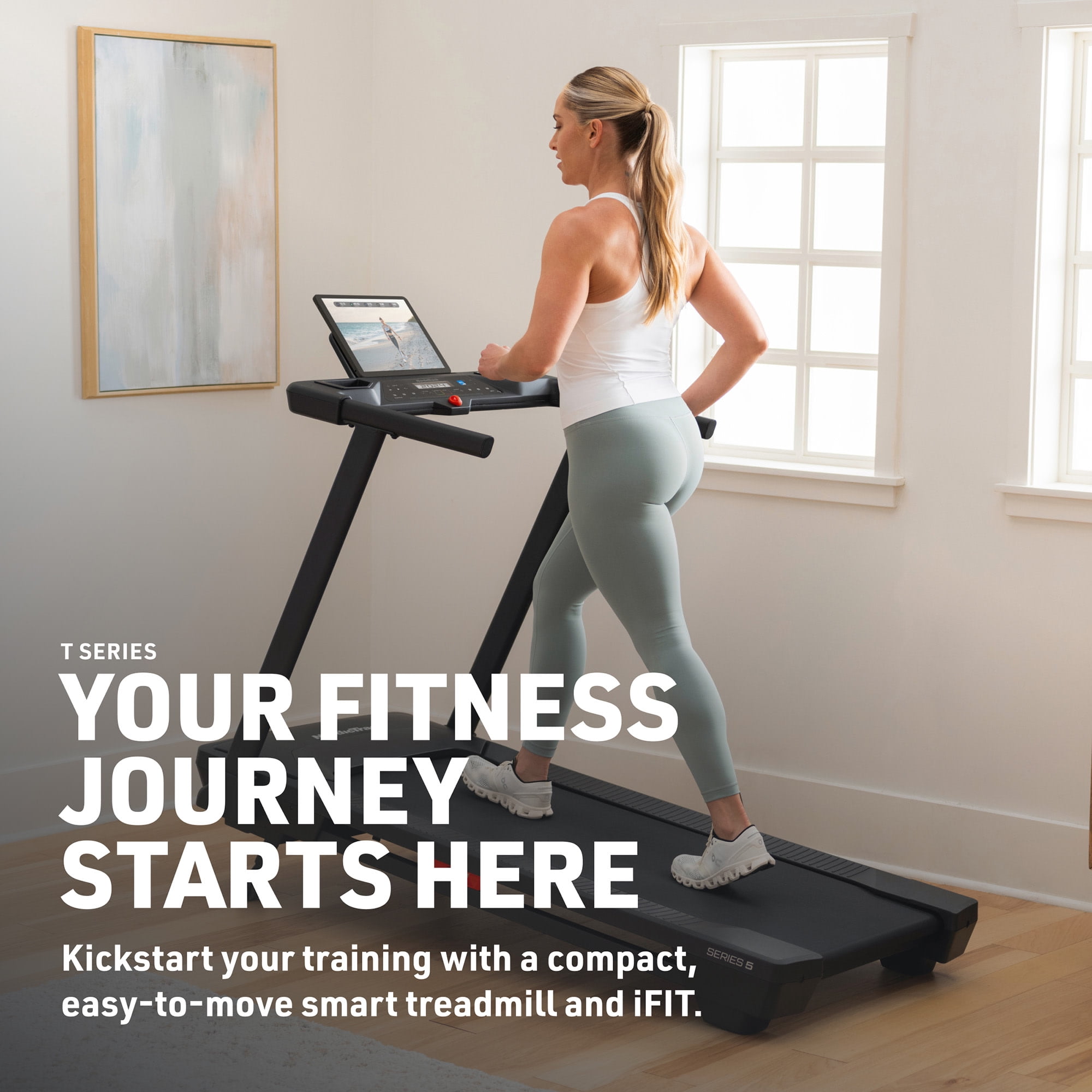 NordicTrack T Series 5 Smart Treadmill with 5" LCD Display & Device Shelf, 0-10% Incline, 0-10 MPH, KeyFlex™ Cushioning and Powered by iFIT