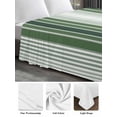 thumbnail image 6 of Dark Green Ombre Stripe Full Size Flat Sheet, Wrinkleproof & Fadeproof Cooling Flat Bed Sheet Only, Farmhouse Simple Striped Breathable Soft Bedding Top Sheets 81 x 96 Inches, 6 of 8