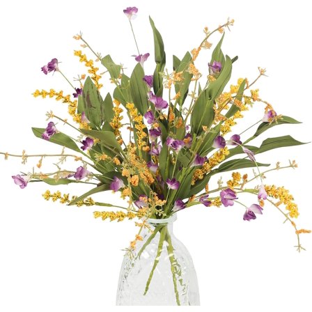 4Pcs Artificial Flowers Bundles Wild Flowers Bouquet Artificial Greenery Shrubs Floral Arrangement Faux Flowers Decor Indoor for Spring Farmhouse Home Kitchen Table Centerpieces Decoration