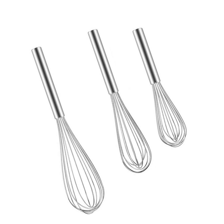 TureClos 3pcs Stainless Steel Whisk Rust-proof Wire Set Egg Beater Manual  Sturdy Kitchen Egg Whipper