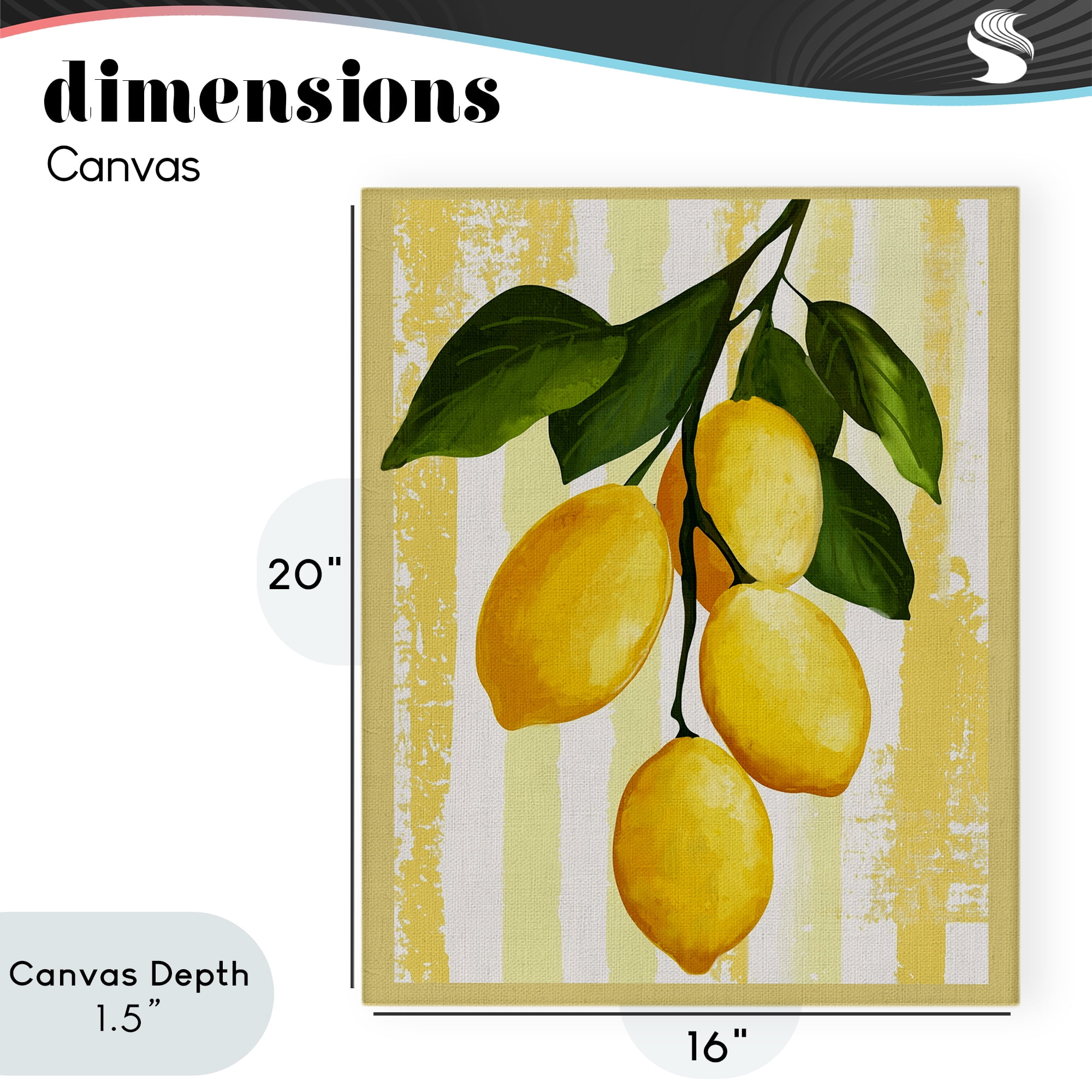 Stupell Industries Lemons on Green Branch Canvas Wall Art, design by Yen