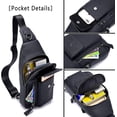 thumbnail image 3 of BULLCAPTAIN Bolso Cruzado de Cuero Genuino para Hombre, Mochila Cruzada con Correa Ajustable, Cierre de Zíper, Negro, 3 of 7