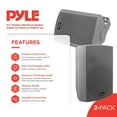 thumbnail image 2 of Pyle 6.5" Wireless Wall Mount Speaker System, Indoor or Outdoor Use, Gray, 2 of 7