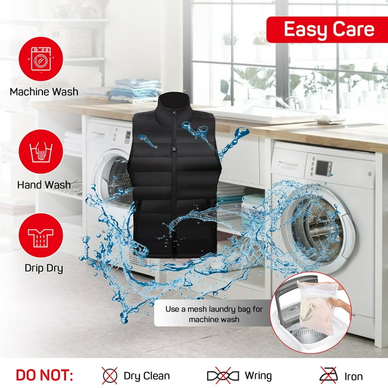 Dr. Prepare Adjustable Unisex Heated Vest,USB Electric Heated Jacket with 3  Heating Levels/6 Heating Zones 