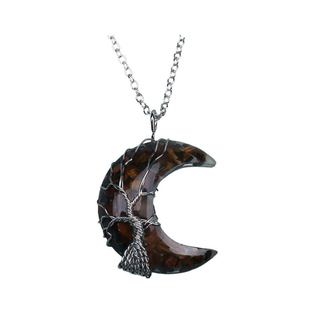 Colgante de Resina de Cristal Multicolor Luna Joyería Brillante