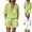 28# Green, variant on Linen Sets for Women 2 Piece Short Sleeve Tops and Wide Leg Shorts Summer Casual Fashion Beach Outfits White L