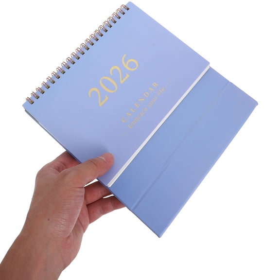 OFFIGAM Lavender 2026 Small Desk Calendar Foldable Standing Desktop Monthly Planner