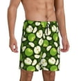 thumbnail image 2 of Fuzoiu Green Fruit Print Pajama Shorts for Men, Men's Pajama Bottoms,Mens Lounge Sleepwear,Pajama Pants with Pocket-Large, 2 of 6