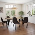 thumbnail image 2 of Homy Casa Modern Industrial 5-Piece Dining Set for 4 for Dining Room, Faux Wood Walnut Live Edge Table with 4 Armless Chairs, 2 of 11