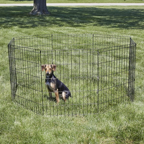 30-Inch Exercise Pen, for Indoor and Outdoor use, 16 Sq Feet of Play, Folding Dog Pen, No Door Design for Maximum Security, Easy to Set Up, Foldable Pet Playpen