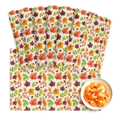 

PVC Placemats Set of 6 Autumn Leaves Non-Slip Place Mats Washable Dining Table Mats Heat-Resistant Easy to Clean Kitchen & Kids & Outdoor Vinyl Placemats