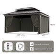 thumbnail image 2 of Kimunuk Outdoor Replacement Curtains for 12' X 14' Gazebo, Waterproof 4-Panels Grey Gazebo Universal Privacy Sidewall Curtains with Zipper for Patio Garden Backyard, Curtain Only, 2 of 8