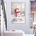 thumbnail image 3 of Elephant Stock Snowman In Wood Wall Art - Vertical Multi Panel Canvas - Living Room Wall Decor - Holiday Multi Panel - Beige And Blue Decor By Makiko - 48" x 74", 3 of 8