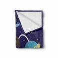 thumbnail image 2 of Retro Soft Flannel Fleece Throw Blanket, Little Girl Exploring Space with Cosmic Fashion Galactic Adventure Kids Cartoon, Cozy Plush for Indoor and Outdoor Use, 50" x 70", Multicolor, by Ambesonne, 2 of 6