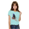thumbnail image 2 of GERsome 4th of July Patriotic T-Shirts for Girls American Flag Short Sleeve Crewneck Tops USA Flag Stars Stripes Graphic Tee, 7-8 Years, 2 of 6