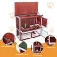 thumbnail image 2 of Coziwow 36" Wooden Rabbit Hutch Small Animal Cage Indoor&Outdoor, Red, 2 of 13