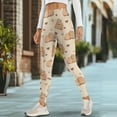 thumbnail image 4 of Renewold Capybara Love Beige Leggings with Pockets for Women Ladies Athletic Pants Compression Leggings High Waisted Butt Lifting Printed Leggings Womens Preppy Leggings, XL, 4 of 8