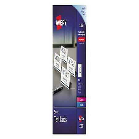 

1PK AVE5302 Small Tent Card White 2 x 3.5 4 Cards/Sheet 40 Sheets/Pack