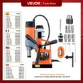 thumbnail image 2 of VEVOR 1300W/1400W 2" Magnetic Drill Press with 13000N Electromagnetic Base – 40mm Max Coring Diameter for Steel/Iron, Industrial & Home Fabrication, 2 of 10
