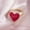 Matt gold red, variant on Heart Shaped Women Ring Gold And Silver Alloy Electroplated Fashion Jewelry With Loose Gemstones European Style