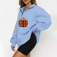 thumbnail image 2 of DeHolifer Womens Oversized Sweatshirts Hoodies Half Zip Pullover Halloween Print Fall Fashion Outfits 2023 Y2k Clothes Sky Blue XL, 2 of 4