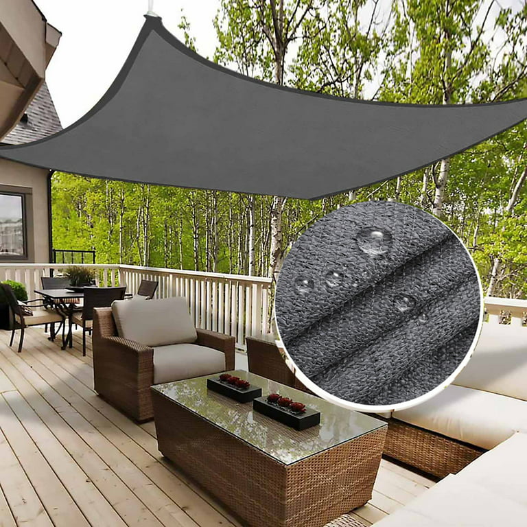 Rectangle Sun Shade Sail 13'x16' Patio Block Canopy Awning Fabric Cloth  Outdoor Shade for Patio Garden Yard Deck Pergola