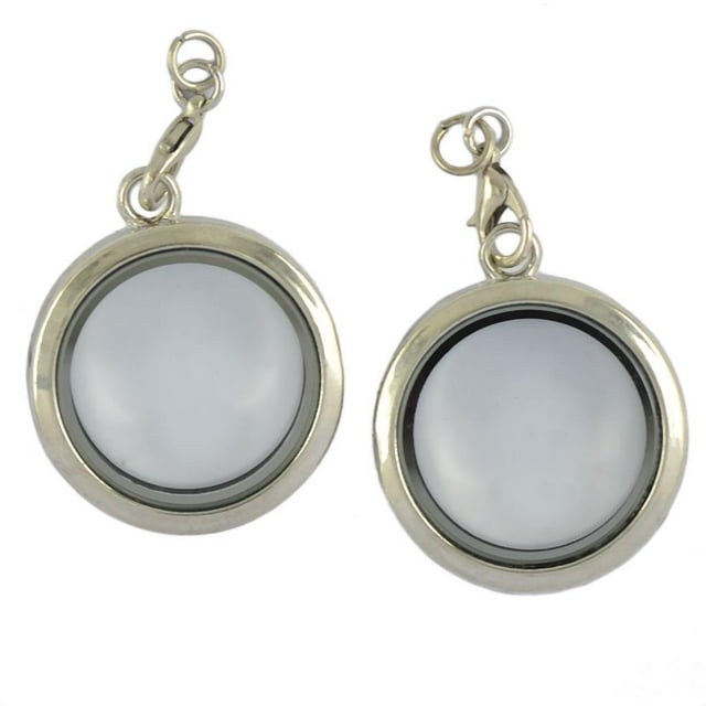 Yinanstore 2 Floating Locket Pendant for Keychain Keyring Charm Jewelry Bracelet