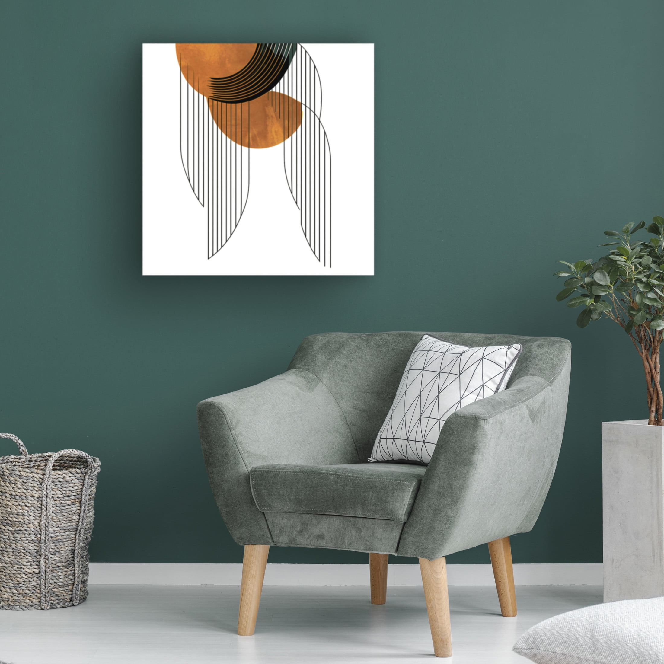 Canvas Wall Art - Ray Heere 'Mid Century Abstract Painting 6' Wall Art for Living Room, Bedroom, or Office Décor by Trademark Fine Art - 35 x 35 Inches