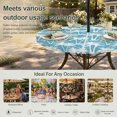 thumbnail image 6 of Round Outdoor Tablecloth with Umbrella Hole and Zipper, Aqua Blue Palm Tree Summer Tablecloth with Elastic Waterproof, Beach Tropical Coastal Patio Table Covers for 36" - 44" Picnic Pool Tables, 6 of 9
