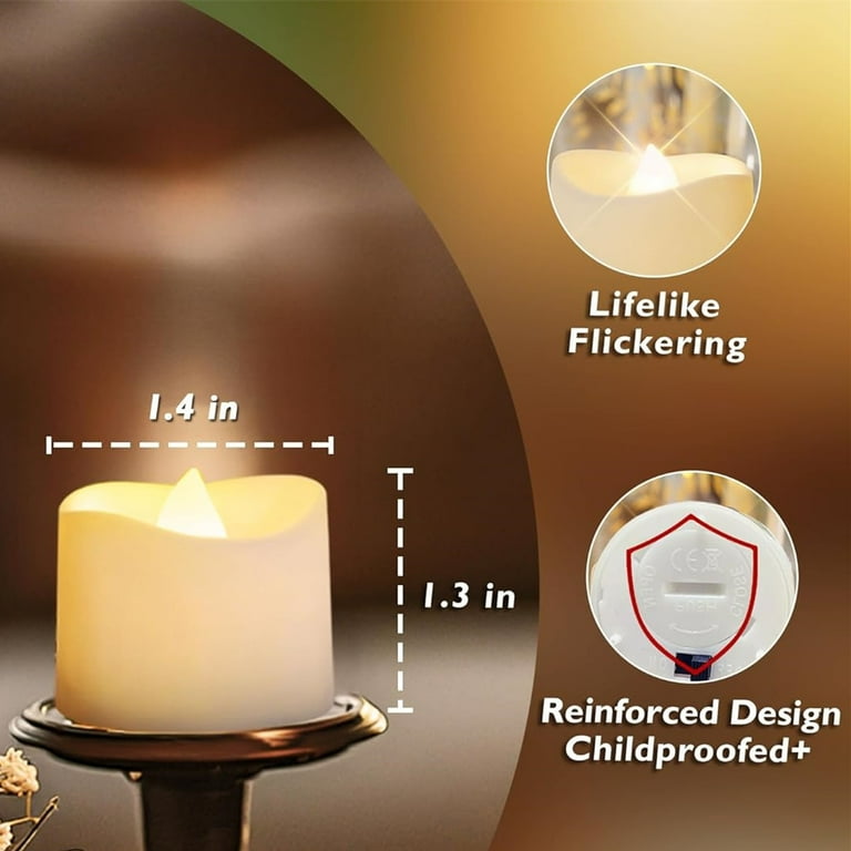 Homemory Flickering Flameless LED Tealight Candles, 12-Pack photo 5