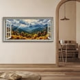 thumbnail image 6 of Mountain Window Canvas Wall Art - Gold Green Nature Pictures Landscape Paintings, Modern Canvas Prints Horizontal Artwork for Living Room Bedroom Home Decor, 6 of 7