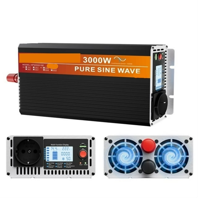 Onduleur 4000 W Onduleur avec AC à DC Sinus Pur Sinus, Refroidissement Rapide avec Bruit Minimal