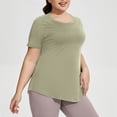 thumbnail image 4 of NominalSnug Plus Size Workout Tops for Women Sun Protection Short Sleeve Athletic Shirts Lightweight Quick Dry Yoga Top, 4 of 6