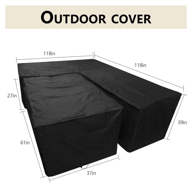 Muyoka Fundas seccionales para sofá en forma de L, impermeables, para exteriores, a prueba de rasgaduras, para patio, protector de muebles de jardín, 210D, impermeable, a prueba de polvo, de poliéster Muyoka Hogar