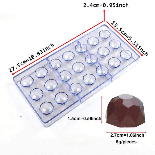 Molde de Chocolate de policarbonato con forma de corazón y flores, 1 piezas, para confitería de dulces, bandejas para hornear, herramientas de pastelería