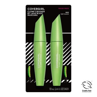 COVERGIRL Lash Blast Clump Crusher Mascara, muy negro, paquete doble
