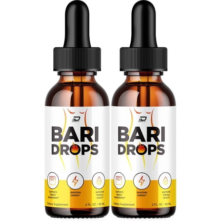 (2 Pack) Bari Drops Liquid Supplement - Natural Formula for Fitness Goals and Active Lifestyle Support, BariDrops with Extract Reviews (2 Month Supply)
